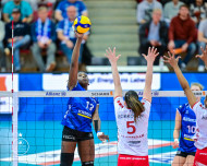 Krystal Rivers und ihr Team wollen gegen Potsdam den zweiten Sieg im zweiten Zwischenrunden-Spiel. Foto: Bildermacher-Sport Jens Körner